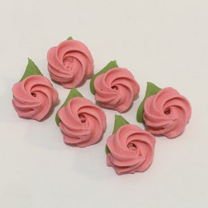 100 mini dust rose rosettes royal icing flowers Approx.size 1/2”