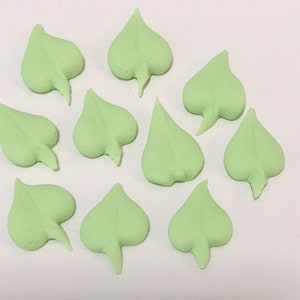 200 pastel green royal icing  leaves Approx. size 3/4”