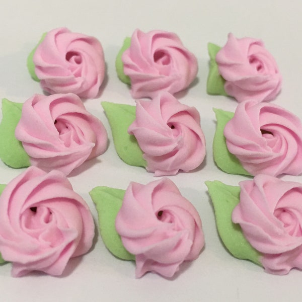 150 mini pink rosettes royal icing flowers Approx.size 1/2”