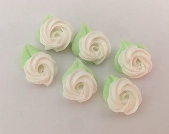 100 mini white  rosettes royal icing flowers Approx.size 1/2”