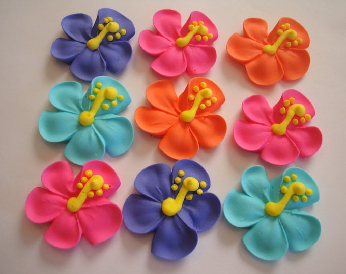 Hibiscus Royal Icing Sugar Flowers LOT of 200 Cupcake Topper Etsy