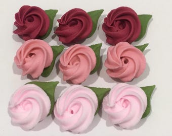 100 mini rosettes royal icing flowers Approx.size 1/2”