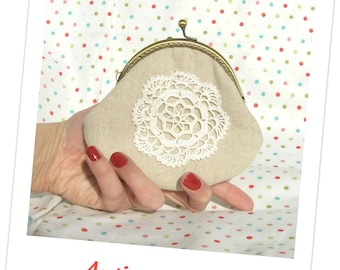 Antique doily clutch