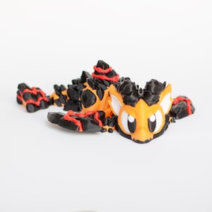 3D gedruckter Lava Drache, Flexi Drachen mit Ei, 3D gedruckte Tiere, Gelenkdrache Fidget sensorisches Spielzeug, Partygeschenke, 3D gedrucktes Spielzeug