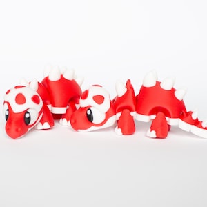 3D Printed Dinosaur Toy, Flexi Articulated Red Dino Fidget, Pocket Pet Dinosaur, Sensory Toy Gift, Party Favor for Kids, 3d Printed Animals