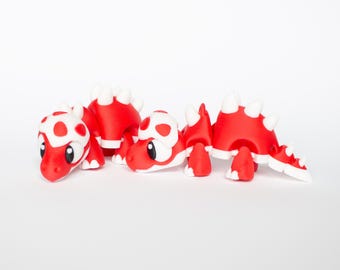 3D Printed Dinosaur Toy, Flexi Articulated Red Dino Fidget, Pocket Pet Dinosaur, Sensory Toy Gift, Party Favor for Kids, 3d Printed Animals