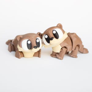 Cute Baby Otter! 3D Printed Animals, Articulated Fidget Otters, Sensory Toys, Party Favors, Pocket Pets Gift, 3D Print Flexi Animal Buddy