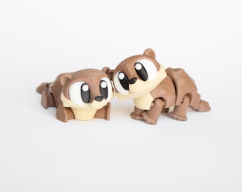 Cute Baby Otter! 3D Printed Animals, Articulated Fidget Otters, Sensory Toys, Party Favors, Pocket Pets Gift, 3D Print Flexi Animal Buddy