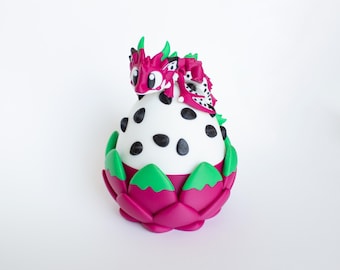 Cute Sugar Plum Dragon and Egg, 3D Printed Flexi Dragons with Wings, 3D Printed Animals, Articulated Dragon Fidget Sensory Toy, Party Favors