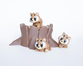 Cute Baby Bear! 3D Printed Animals, Articulated Fidget Bear Set, Sensory Toys, Party Favors, Pocket Pets Gift, 3D Print Flexi Animal Buddy