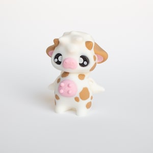 Cute 3D Printed Cow Toy, Articulated Kawaii Animal Figure, Fidget Desk Pet, Sensory Gift for Kids, Cow Lover Gift, 3D Printed Flexi Fidget