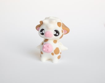 Cute 3D Printed Cow Toy, Articulated Kawaii Animal Figure, Fidget Desk Pet, Sensory Gift for Kids, Cow Lover Gift, 3D Printed Flexi Fidget