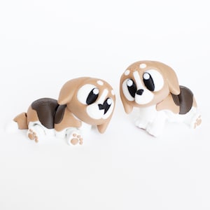 Cute Beagle Figurine, 3D Printed Animals, Articulated Fidget Puppy, Sensory Toys, Party Favors, Pocket Pets, 3D Print Flexi Animal Buddy
