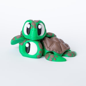3D Printed Articulated Sea Turtle, Cute Flexi Animals, Fidget Sensory Toys, Teacher Party Favors, Pocket Pets, 3D Print Mini Animal Buddy