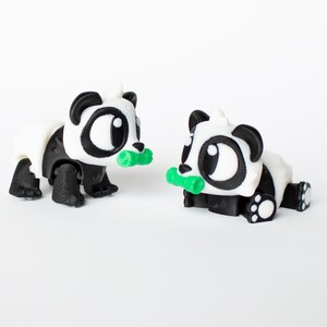 3D Printed Panda Bear Toy, Flexi Articulated Animal Fidget, Pocket Pet, Sensory Toy Gift, Party Favor for Kids, Small 3D Printed Animals