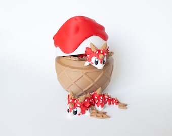 3D Printed Dragon with Egg, Flexi Dragons, 3D Printed Animals, Articulated Dragon Fidget Toy, Sensory Toys, Party Favors, 3D Printed Toys