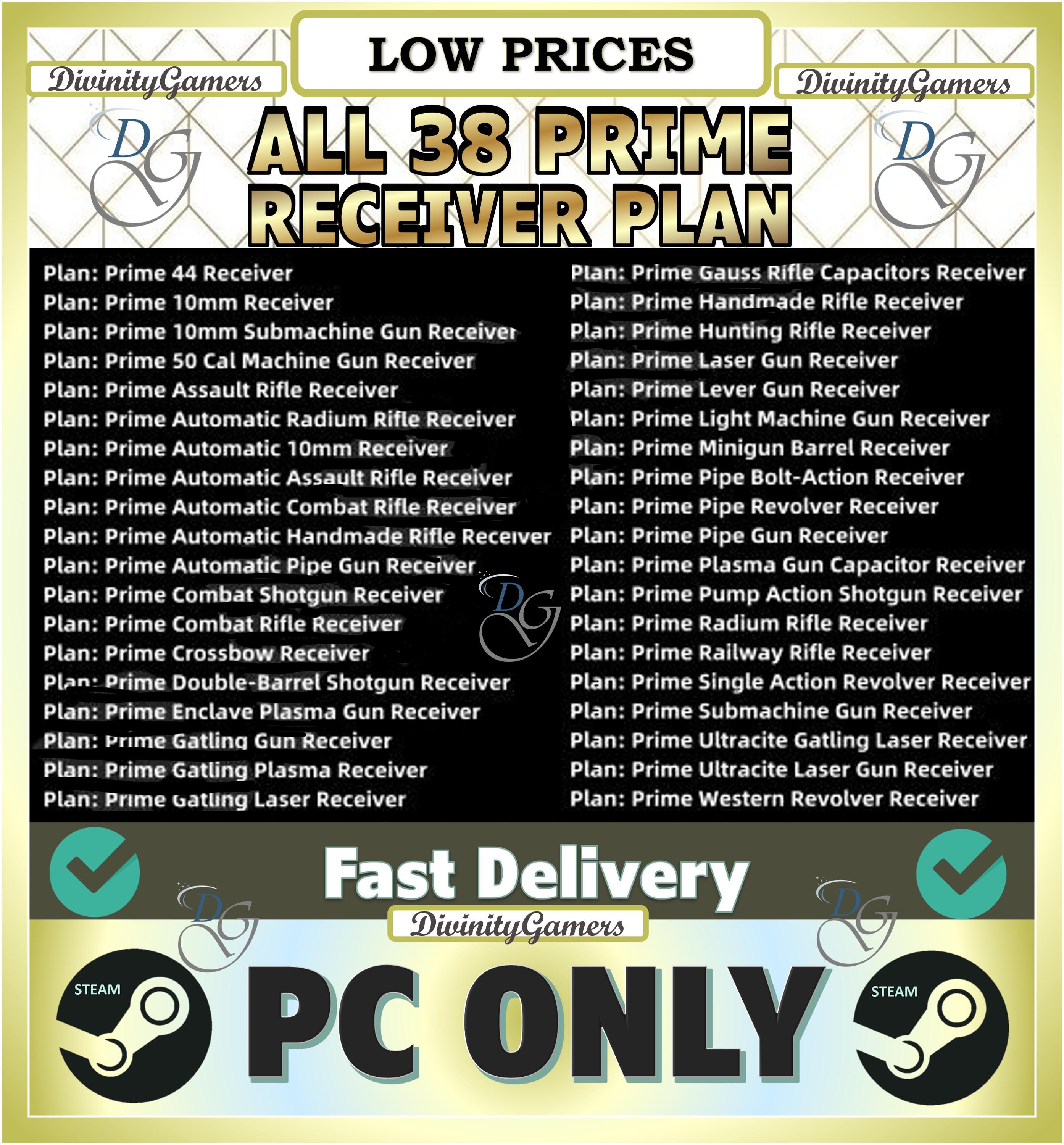 Fallout 76 PC - All 38 Prime Receiver Plan / Fast Delivery