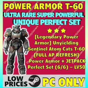 Fallout 76 PC - T-60 Onverzettelijke Sentinel Perfect Power Armor / Snelle levering