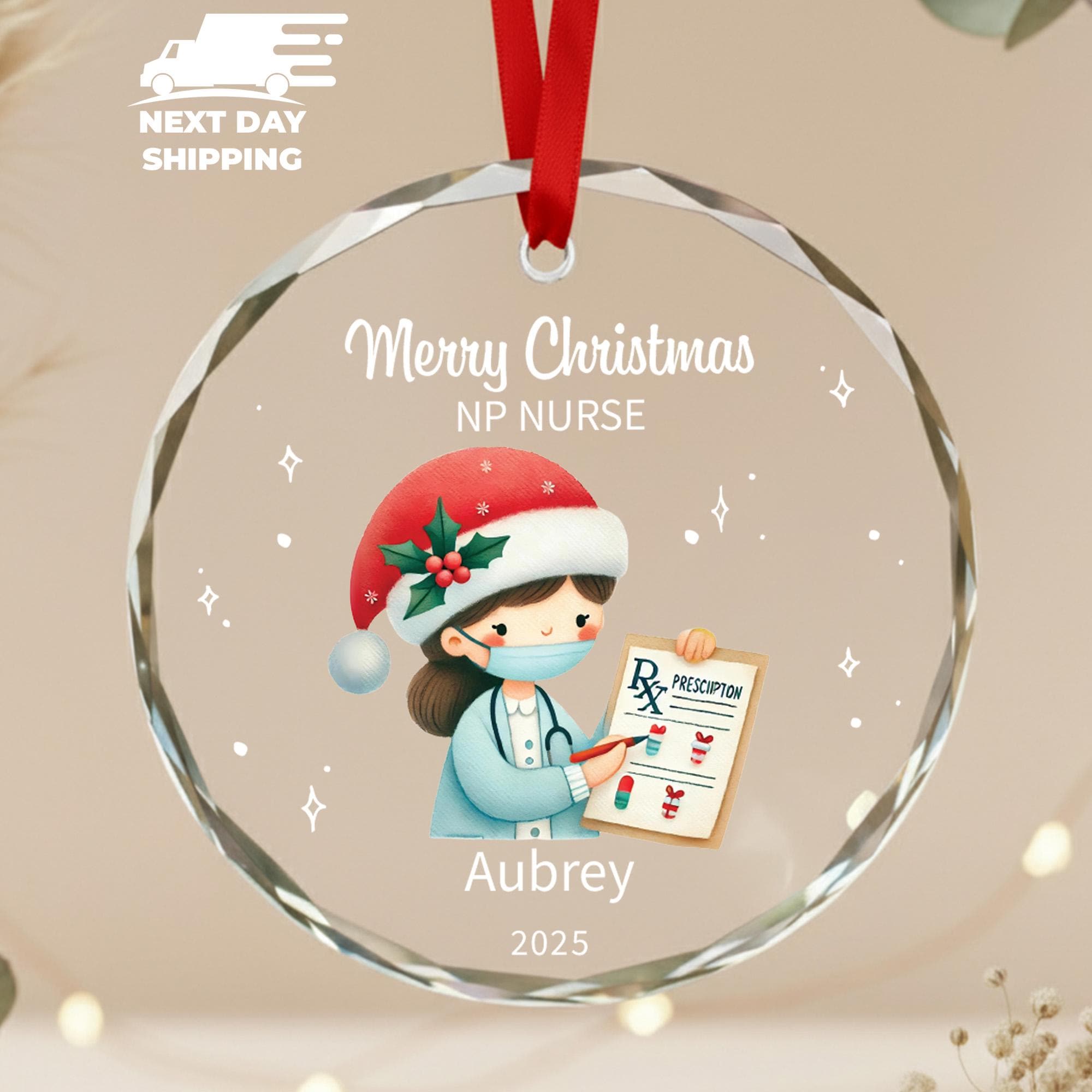 Merry Christmas NP Nurse Ornament, Custom NP Nurse Ornament, Personalized New Nurse Ornament, 2025 Nurse Graduation Ornament, Nurse Keepsake