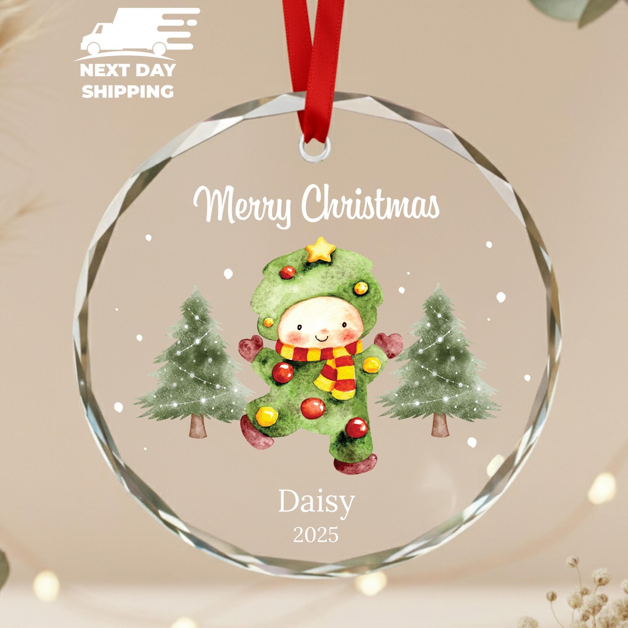 Kids in Christmas Tree Costume Ornament, Personalized Christmas Ornament, Custom Name Ornament 2025, Hanging Tree Ornament, Christmas Gift
