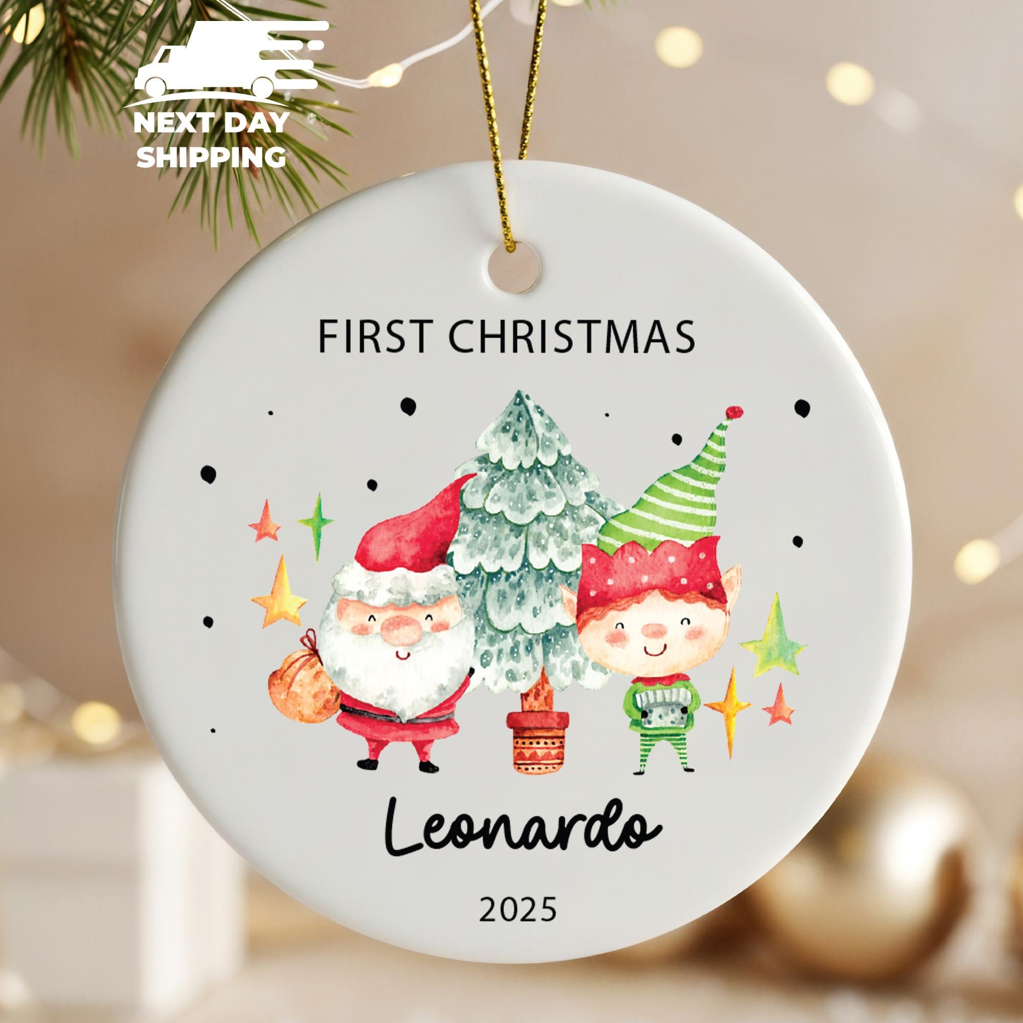 Personalized Baby First Christmas Ornament, Custom Name Keepsake, Kids Christmas Gift, Santa Ornament, Christmas Tree Decoration