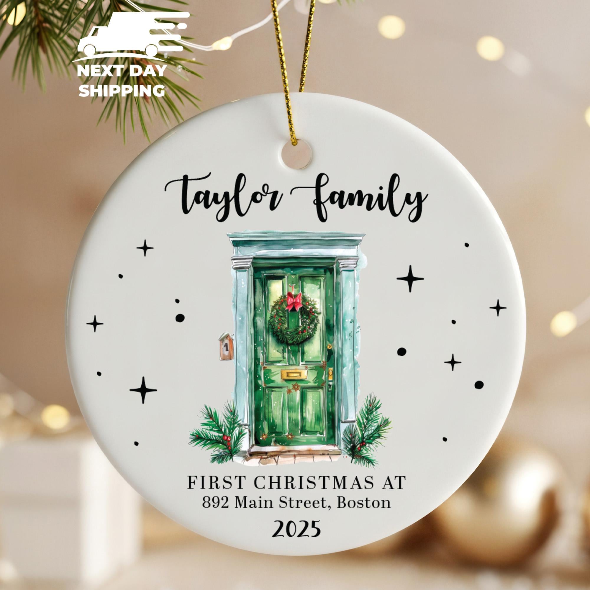 Our First Christmas at New Home Ornament 2025, Personalized Family Name and Address Ornament, Custom Housewarming Gift, Holiday Keepsake