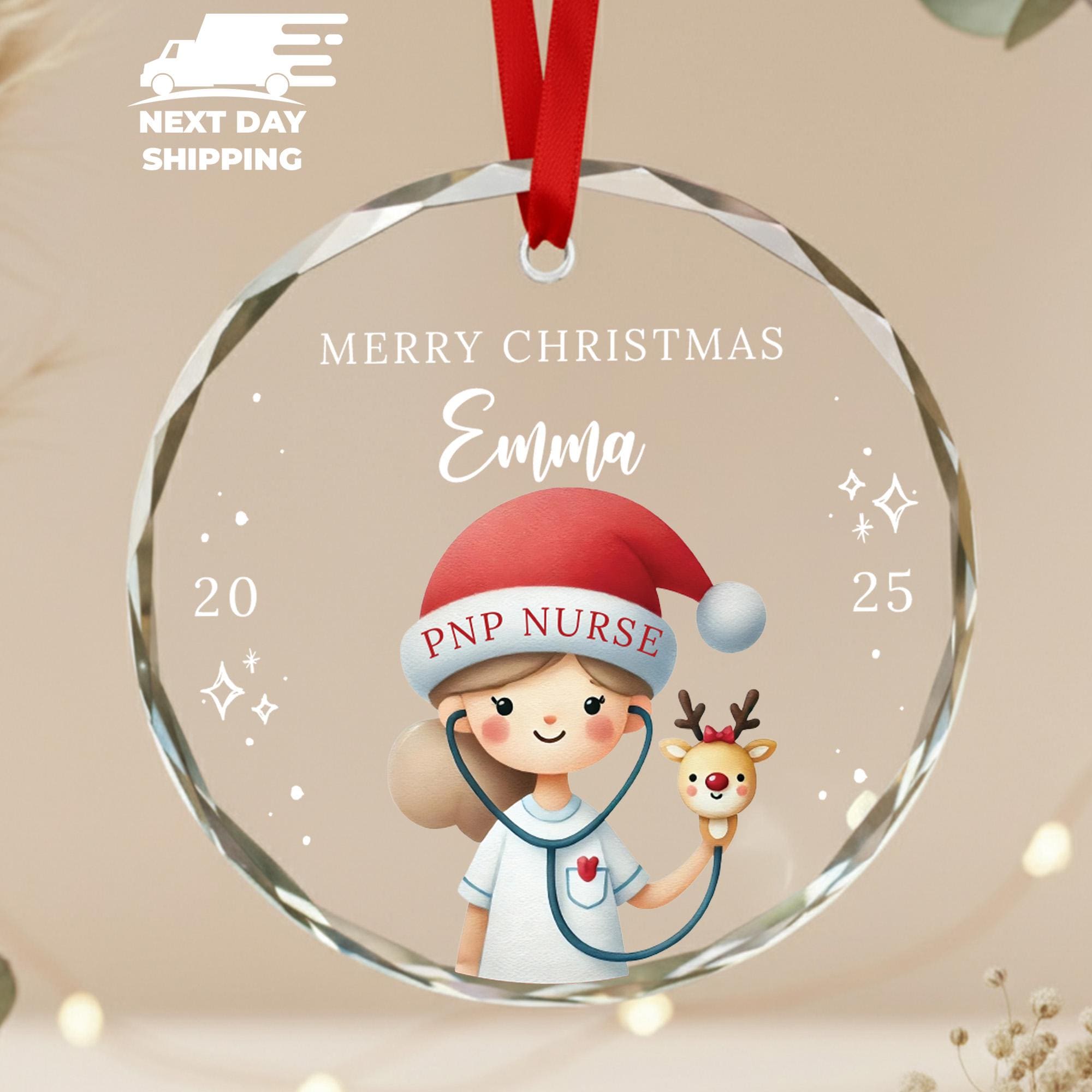 Merry Christmas Ornament For PNP Nurse Ornament, Custom PNP Ornament, Personalized Nurse Ornament, Nurse School Graduation Ornament