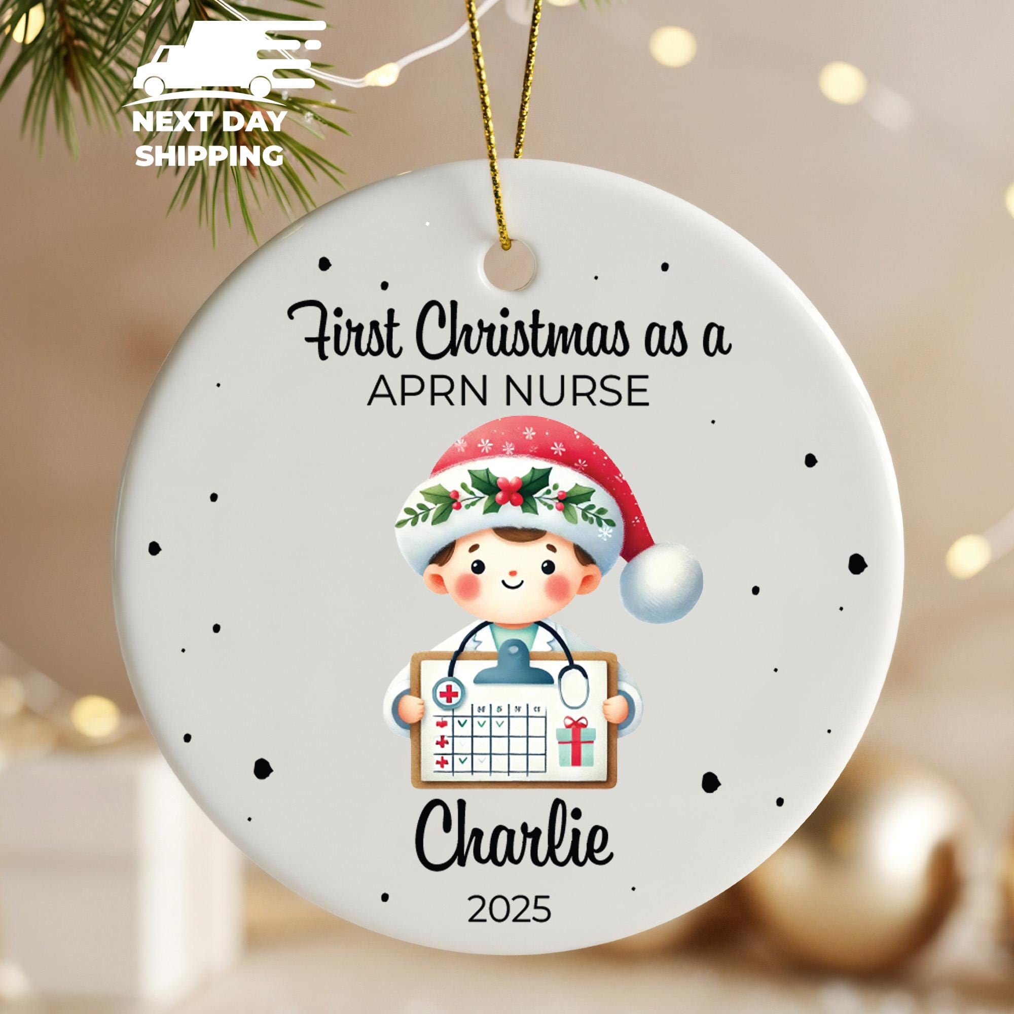 APRN Nurse First Christmas Ornament, Custom Nurse Ornament, Personalized Christmas Gift For Him, Nurse Graduation Ornament, 2025 Nurse Gifts