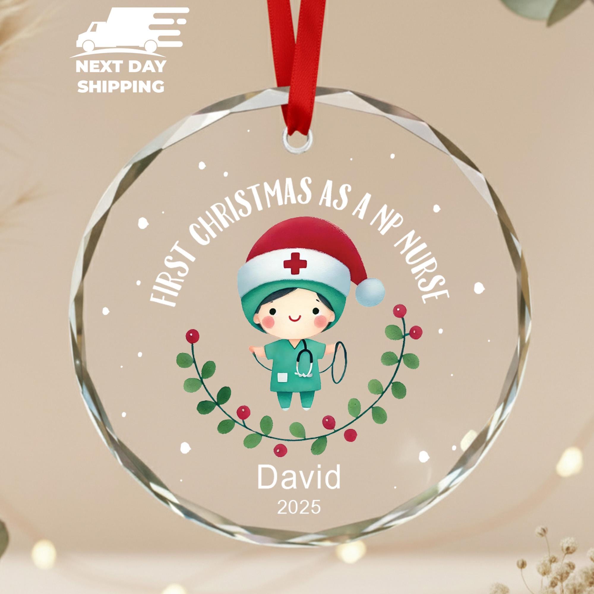 Custom First Christmas As A NP Nurse Ornament, Personalized Christmas Gift For Nurse Practitioner, New Year Gift For Nurse, Graduation Gift