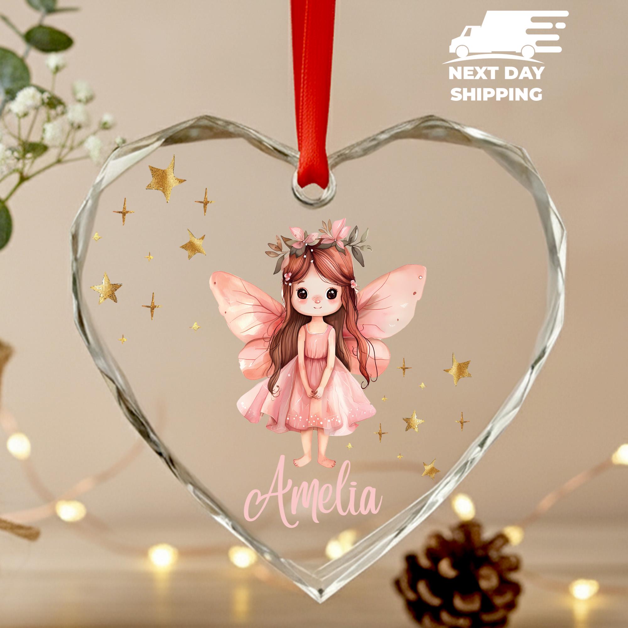 Personalized Fairy Girl Ornament, Custom Little Girl Name Ornament, Christmas Toddler Gifts, Baby Girl Xmas Ornament, Nursery Room Decor