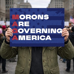 Anti Maga Sign, Morons Are Governing Yard Sign, War Protest Sign, Political Statement Lawn Sign, Bold Protest Banner