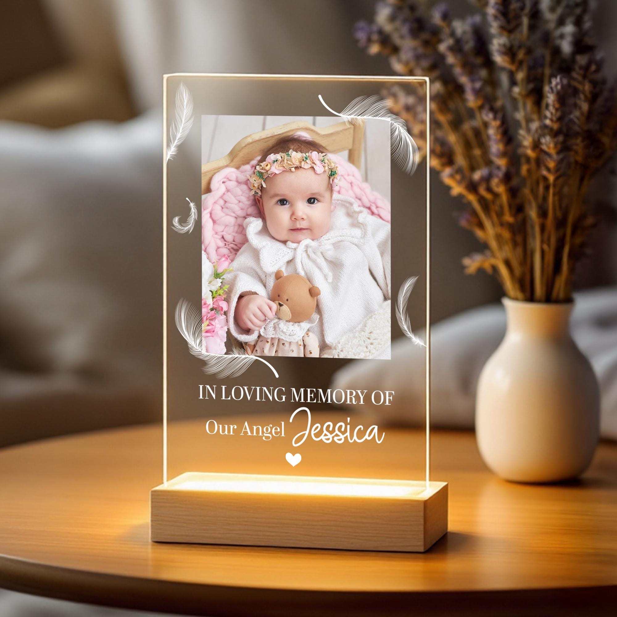 Custom Photo With Angels Now Resting - Memorial Personalized Custom Ac - Pawfect House