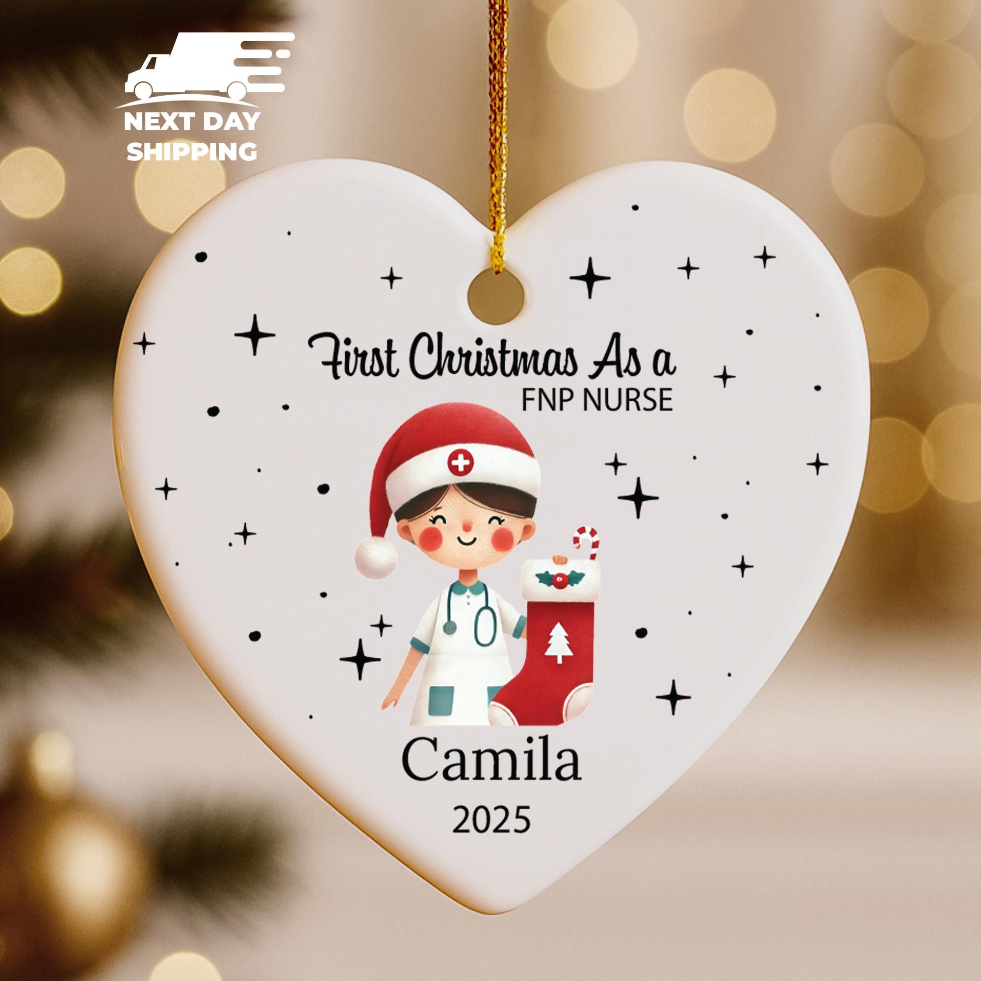 Custom Family Nurse Practitioner Ornament, Personalized FNP Holiday Gifts, First Christmas As A FNP, Graduation Ornament Gift For Nurse
