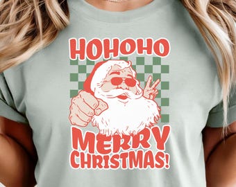 Comfort Colors Christmas Santa Shirt, Holiday Santa Shirt, Family Christmas Tee, Christmas Party Shirt, Women's Christmas Gift Shirt
