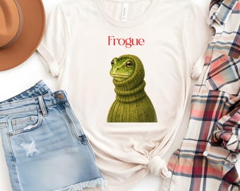 Funny Frog Shirt, Frogue Shirt, Frog Lover Tee, Cozy Frog Shirt, Cottagecore Shirt, Cute Frog Gift, Nature Lover Tee