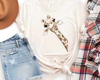 Giraffe Shirt, Animal Lover Tshirt, Safari Tee, Nature Lover Shirt, Cute Giraffe Shirt, Zoo Animal Shirt, Giraffe Lover Gift Tee