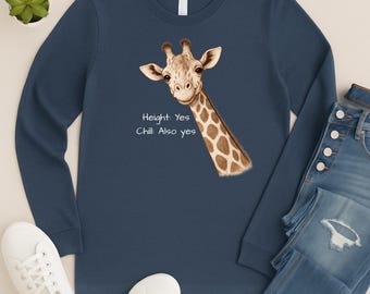Giraffskjorta, djurälskare-t-shirt, safari-t-shirt, naturälskare-t-shirt, söt giraffskjorta, zoodjurskjorta, giraffälskare, rolig långärmad