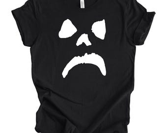 Funny Halloween Shirt, Sad Ghost Face Tee, Spooky Season T-Shirt, Halloween Shirt for Women, Cute Fall Shirt, Vintage Halloween Tee