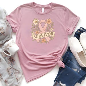 Cancer Survivor, Cancer Survivor Tee, Cancer Awareness Shirt, Pink Ribbon Shirt, Cancer Support Gift, Cancer Tee, Breast Cancer Survivor