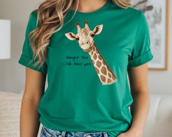 Girafftröja, djurälskare-t-shirt, safari-t-shirt, naturälskare-tröja, söt girafftröja, zoodjur-tröja, giraffälskare, rolig djurtröja