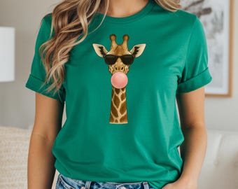 Girafftröja, djurälskare-t-shirt, safari-t-shirt, naturälskare-tröja, söt girafftröja, zoodjur-tröja, giraffälskare, djurtröja