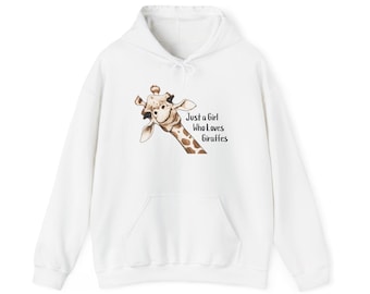 Cute Giraffe Illustration Just a Girl Who Loves Giraffes Hoodie