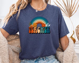 Lehrer Shirt, Retro Lehrer Shirt, zurück zu Schule Shirt, Blumen Lehrer Shirt, Lehrer Geschenk Shirt, Lehrer Leben Shirt, lustiges Lehrer T-Shirt