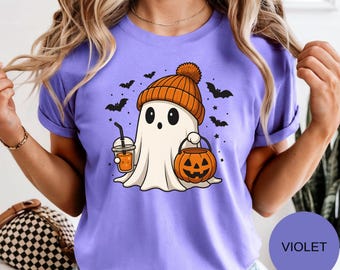 Comfort Colors Halloween Ghost Shirt, Cute Ghost Shirt, Womens Halloween Shirt, Cute Fall Shirt, Spooky Season Shirt, Gift For Halloween