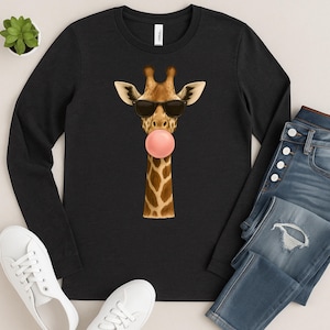 Giraffe Shirt, Animal Lovers Tshirt, Safari Tee, Nature Lover Shirt, Cute Giraffe Shirt, Zoo Animal Shirt, Giraffe Lover, Animal Long Sleeve