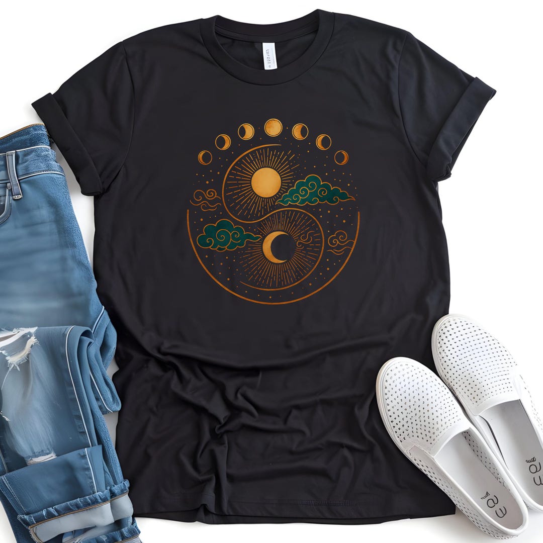 Boho Celestial Sun and Moon Shirt | Boho Tee | Moon and Sun Shirt ...
