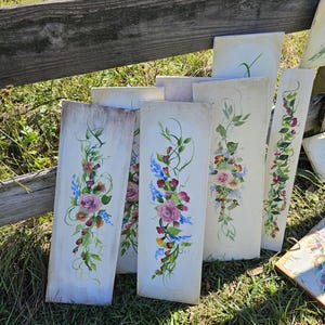 Hand Painted Roses, Wood Roses Sign for Shabby and so Chic Farmhouse Decor, Rustic Floral Wall Art, Vintage Flower Home Accent