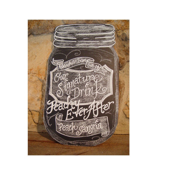 Mason Jar Chalkboard Signature Drinks Chalkboard Mason Jar Etsy UK
