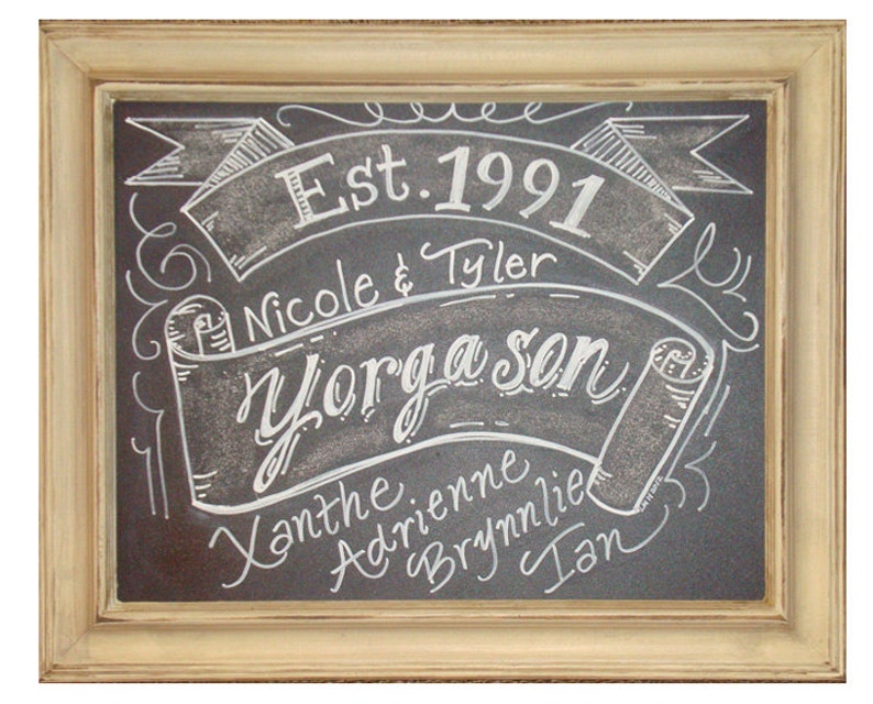 Framed 11 x 14 Chalkboard Art Sign Personalized image 5