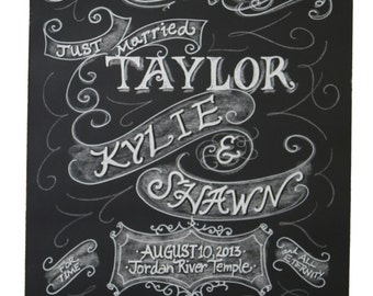 Chalkboard Art Sign for your Wedding or Event Unframed 18 x 24